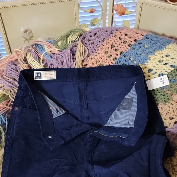 GAP Vintage Flare High Rise Corduroy Size 6L Navy Blue - Picture 7 of 10